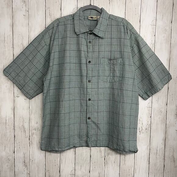 Vintage 90s Zero Gravity Short Sleeve Plaid Button Down Casual Basic T-Shirt XL - Picture 1 of 7